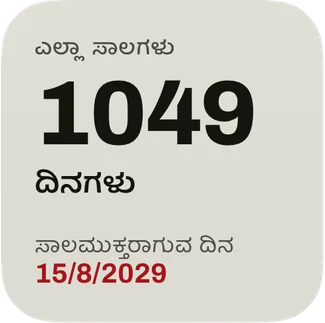 ಸಣ್ಣ ವಿಜೆಟ್: ಸಾಲಮುಕ್ತರಾಗುವ ದಿನದವರೆಗಿನ ದಿನಗಳು ಮತ್ತು ಕೆಂಪು ಬಣ್ಣದಲ್ಲಿ ದಿನಾಂಕ.