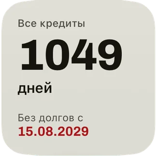 Маленький виджет: дни до даты, с которой вы без долгов, и дата красным.